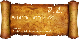 Polák László névjegykártya